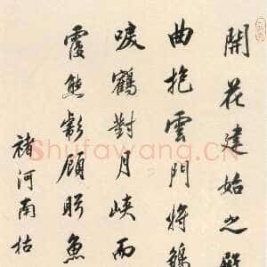 清代沈荃《临褚遂良枯树赋轴》纸本行书 116×42cm 河北省博物馆藏