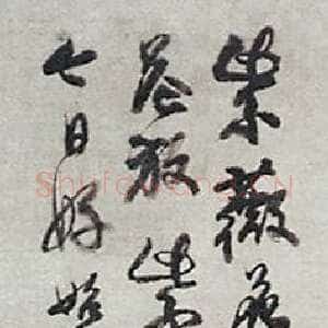 清代石涛题荷花紫薇