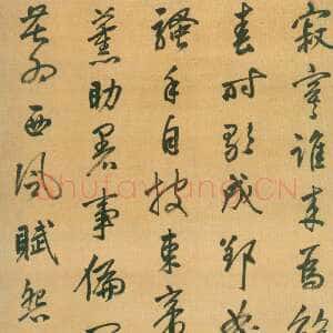 明代陆深《行书七律诗轴》绢本行书 175.5×79.8cm 上海博物馆藏