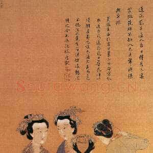 明代唐寅《王蜀宫妓图》绢本设色 124.7×53.6cm 北京故宫博物院藏